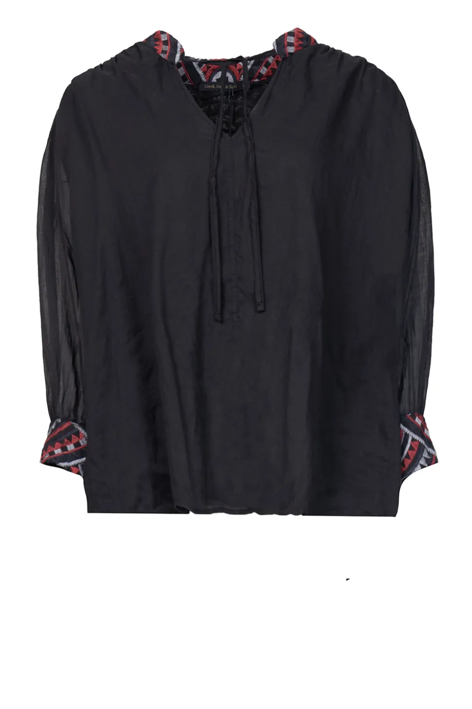 Top With Embroidery | Black... | Greek Archaic Kori | Little Soho