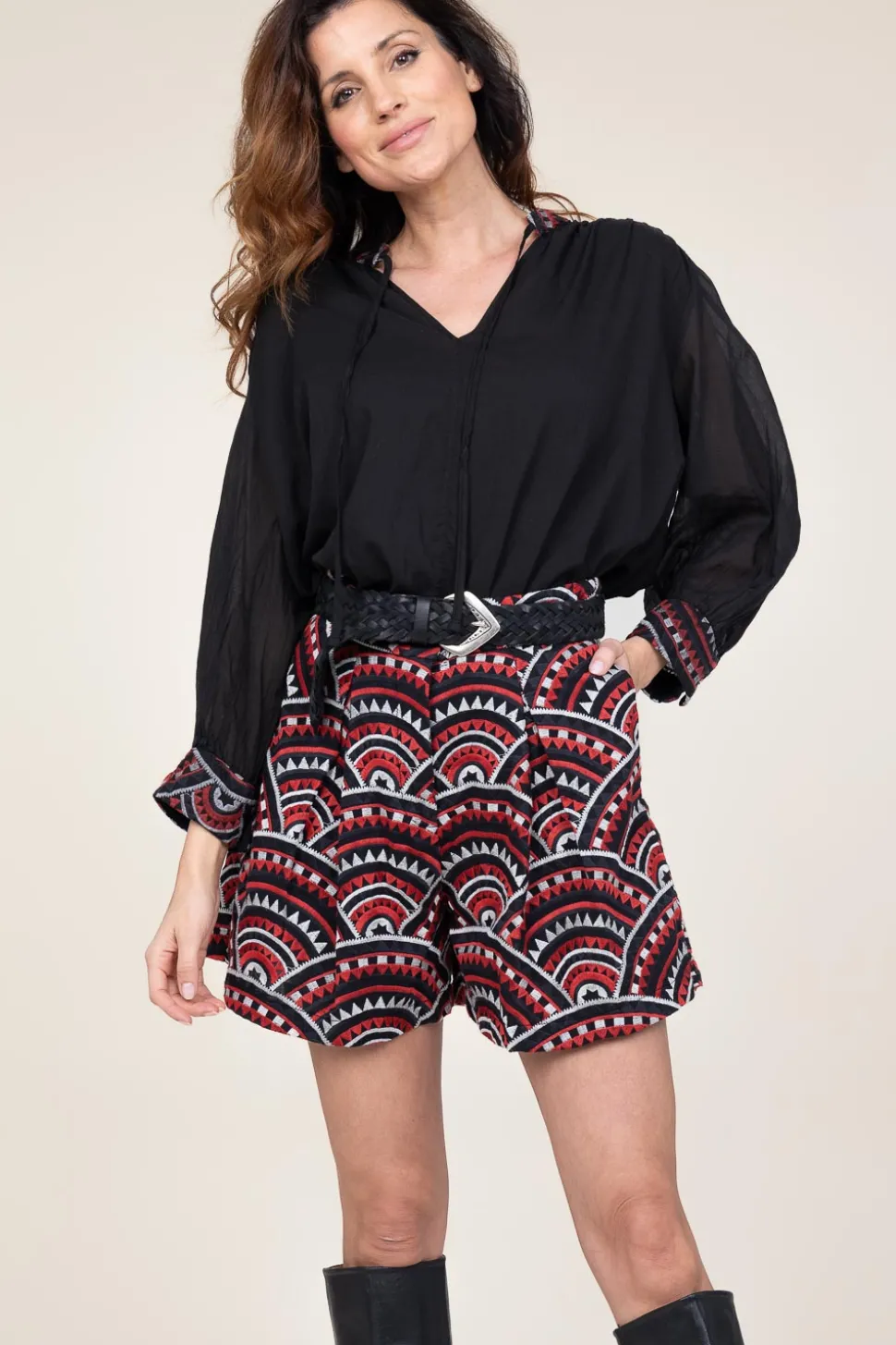 Top With Embroidery | Black... | Greek Archaic Kori | Little Soho