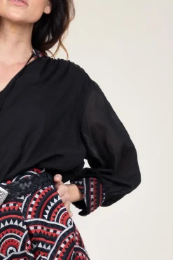 Top With Embroidery | Black... | Greek Archaic Kori | Little Soho