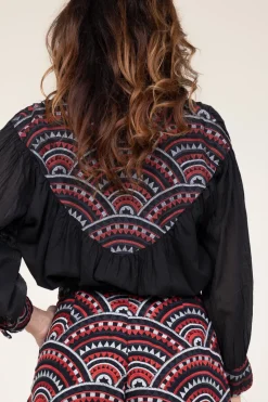 Top With Embroidery | Black... | Greek Archaic Kori | Little Soho