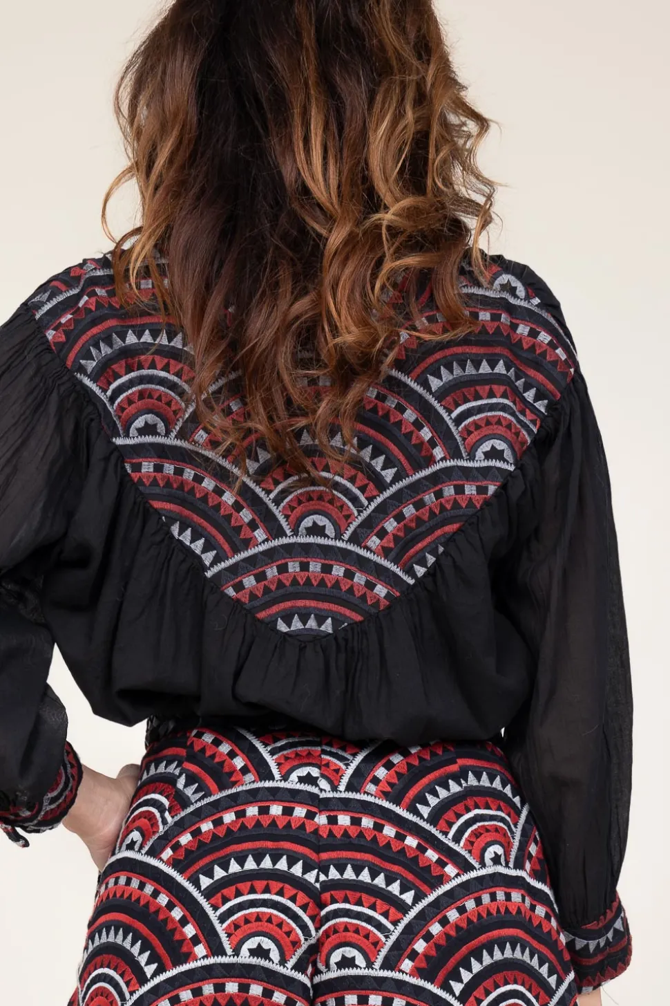 Top With Embroidery | Black... | Greek Archaic Kori | Little Soho