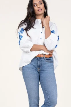 Top With Embroidery Faith | Natural... | Lollys Laundry | Little Soho