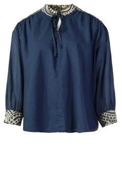 Top With Embroidery Isadora | Blue... | Greek Archaic Kori | Little Soho