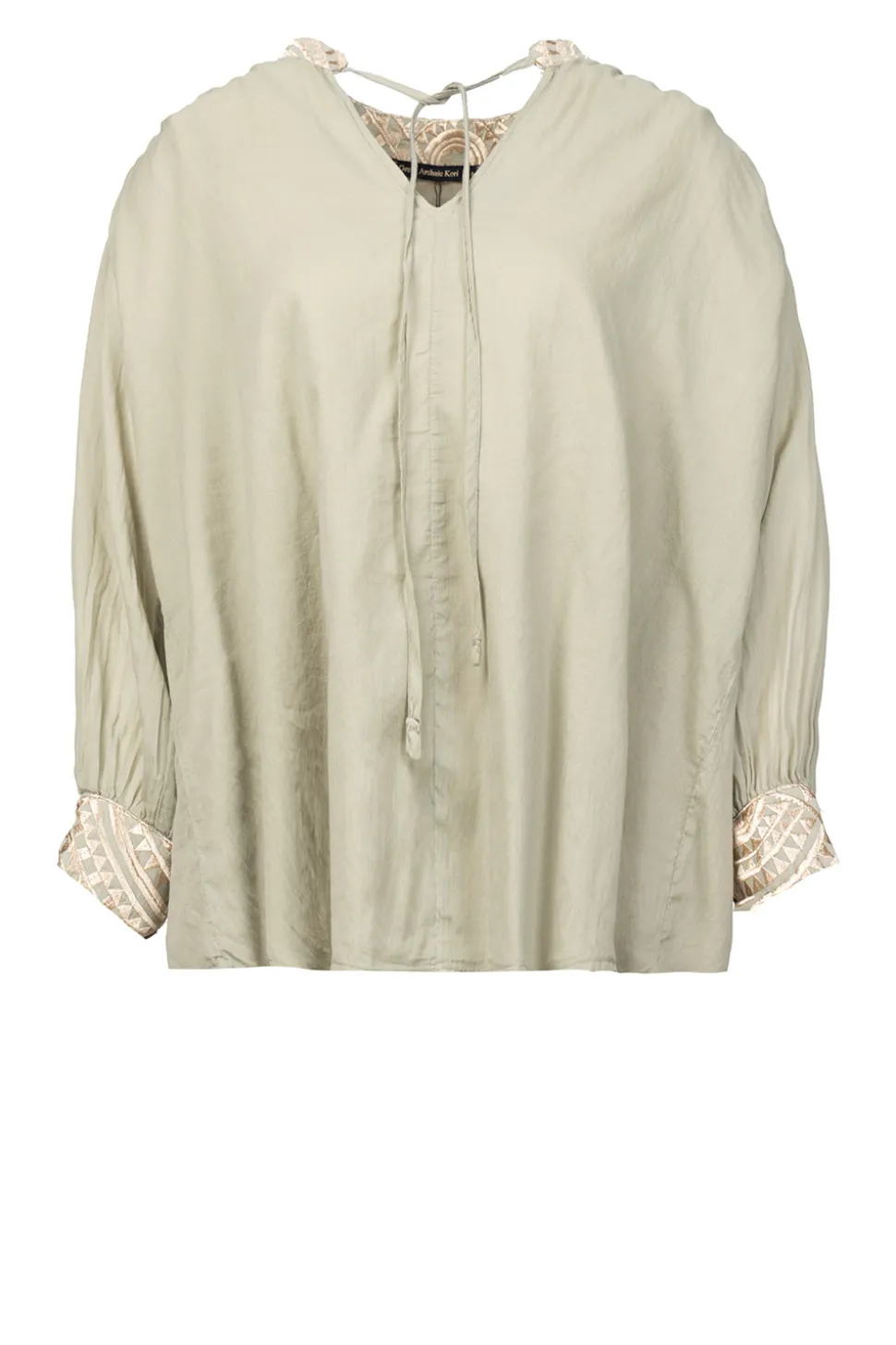 Top With Embroidery Isadora | Green... | Greek Archaic Kori | Little Soho