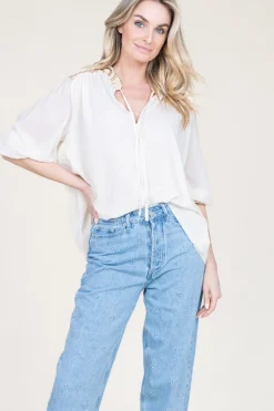 Top With Embroidery Isadora | Gold... | Greek Archaic Kori | Little Soho