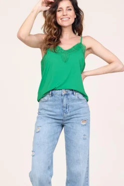Top With Lace Details Puck | Green... | Cc Heart | Little Soho