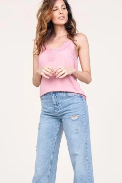 Top With Lace Details Puck | Pink... | Cc Heart | Little Soho