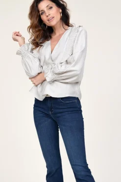 Top With Ruffles Angus | Natural... | Co'Couture | Little Soho