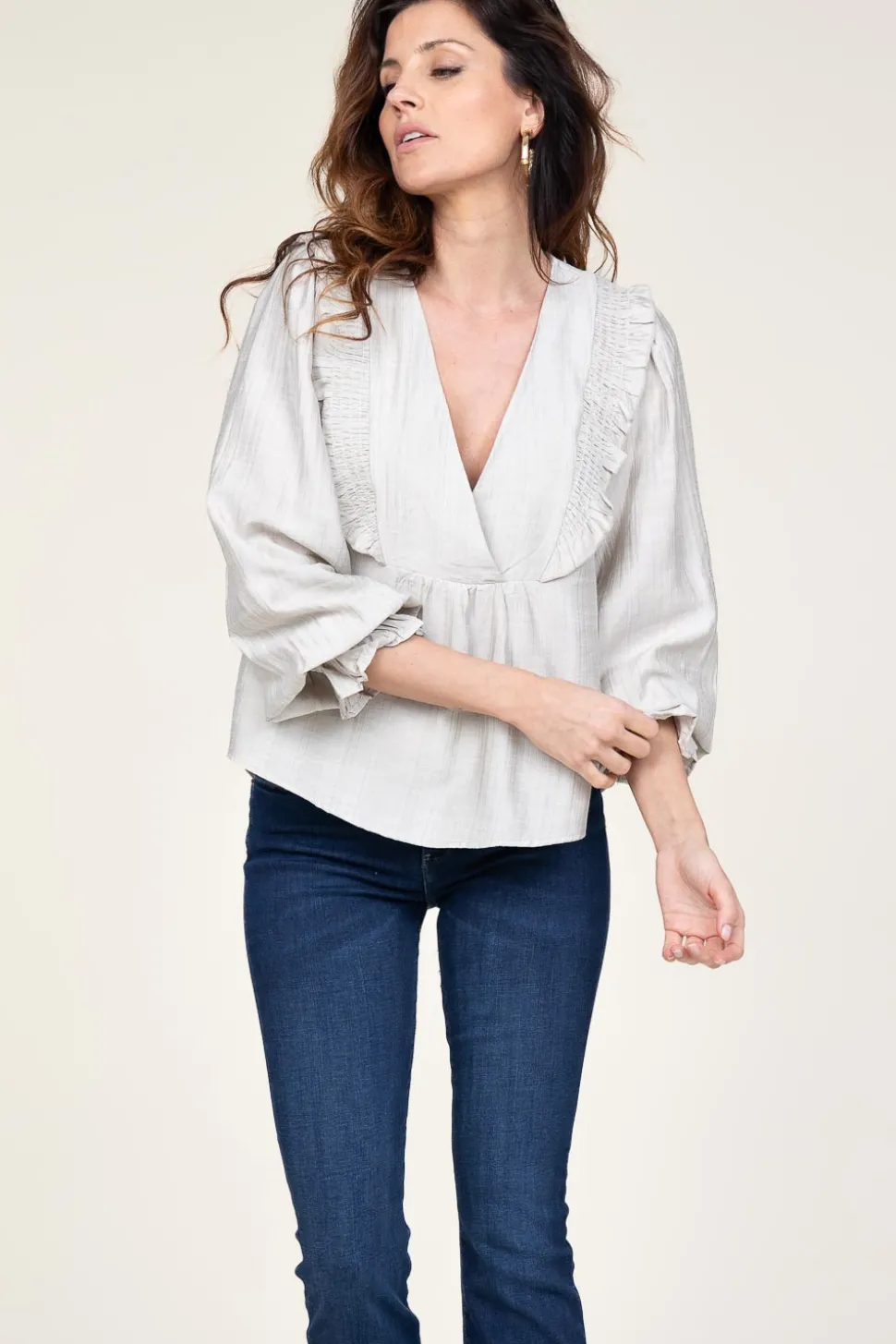 Top With Ruffles Angus | Natural... | Co'Couture | Little Soho