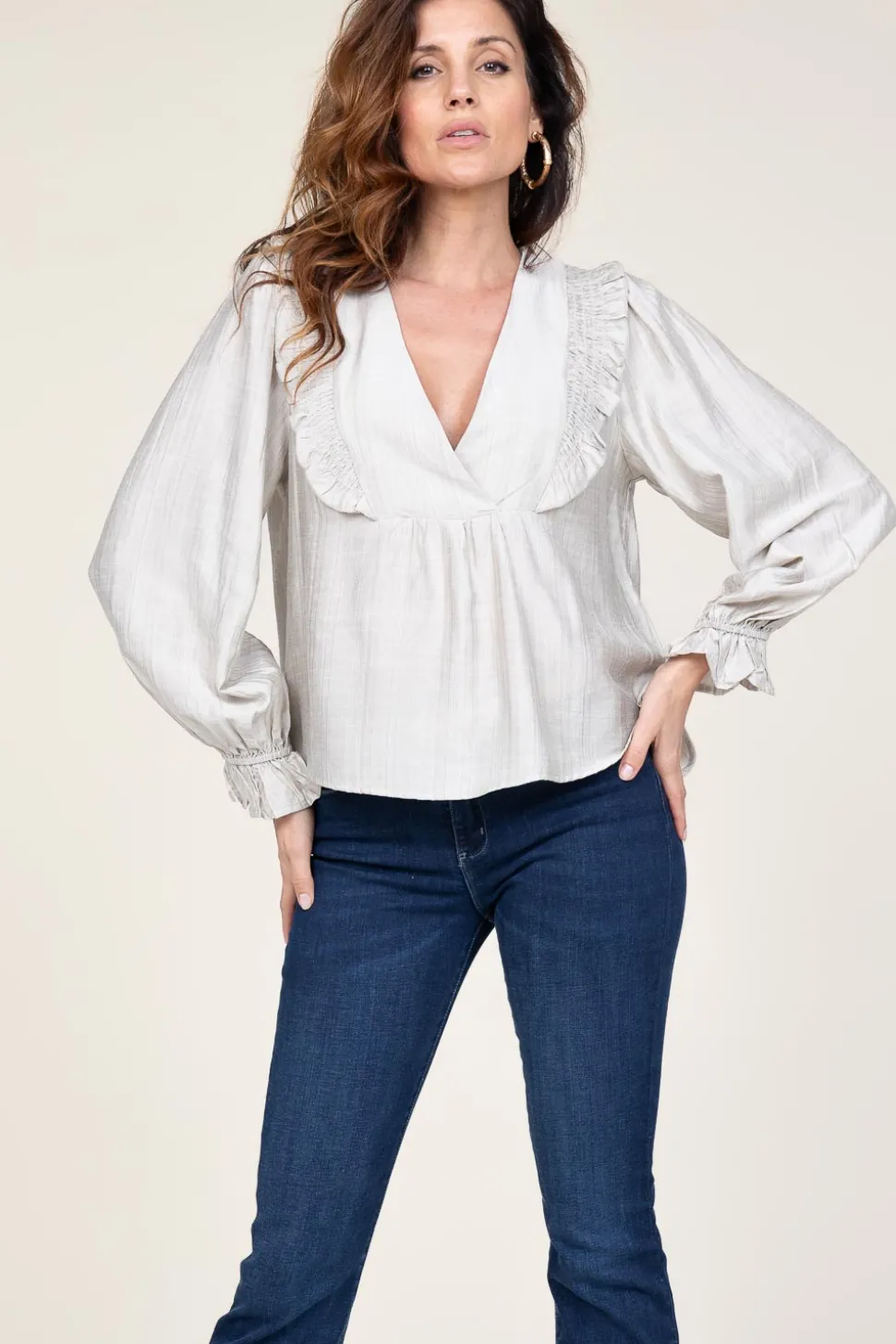 Top With Ruffles Angus | Natural... | Co'Couture | Little Soho