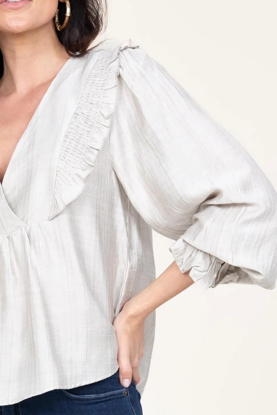 Top With Ruffles Angus | Natural... | Co'Couture | Little Soho