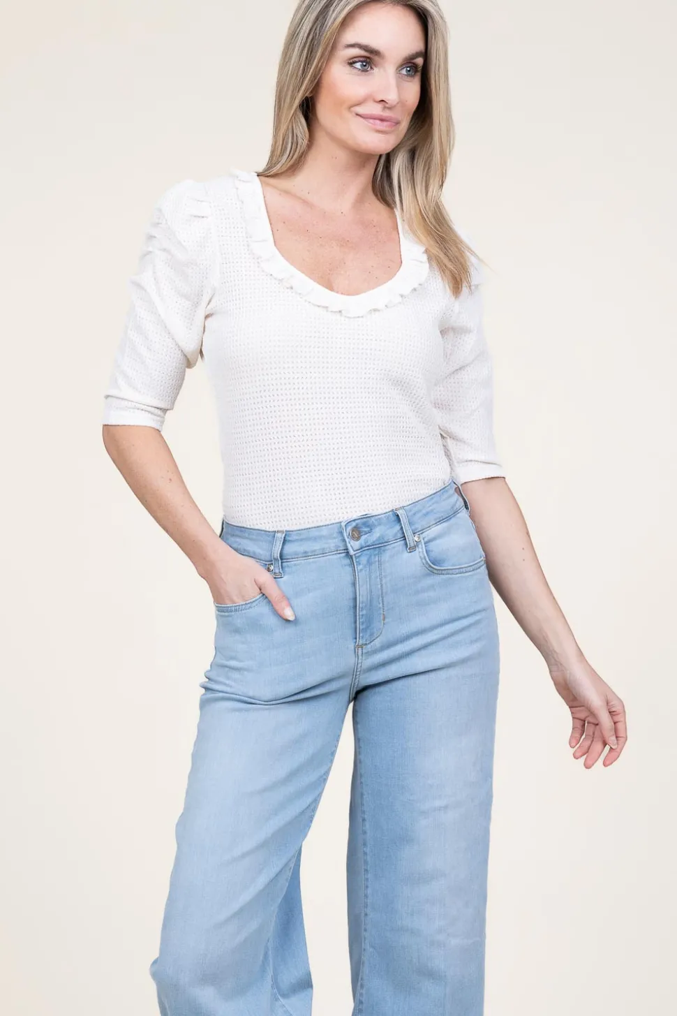 Top With Ruffles Vanita | White... | Aaiko | Little Soho