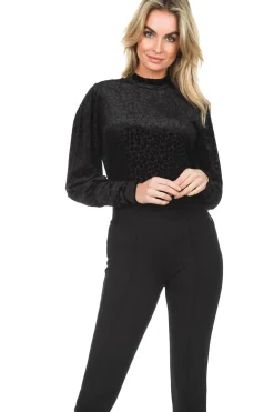 Top With Velvet Design Gena | Black... | Aaiko | Little Soho