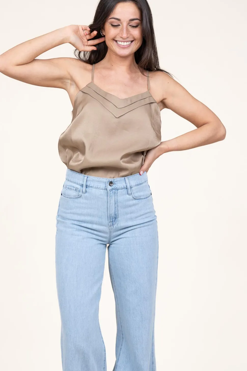Top With V-Neck Vaxi | Green... | Aaiko | Little Soho