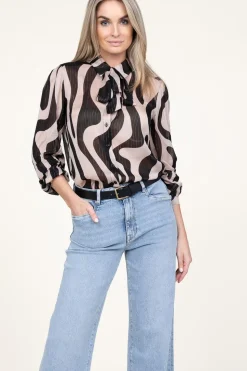 Transparant Blouse With Lurex Illusion | Beige... | Liu Jo | Little Soho