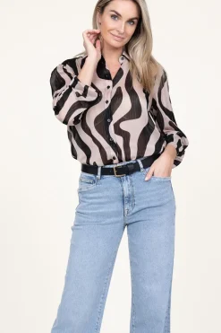 Transparant Blouse With Lurex Illusion | Beige... | Liu Jo | Little Soho