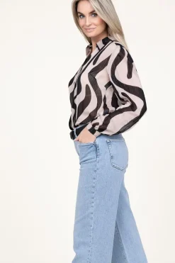 Transparant Blouse With Lurex Illusion | Beige... | Liu Jo | Little Soho