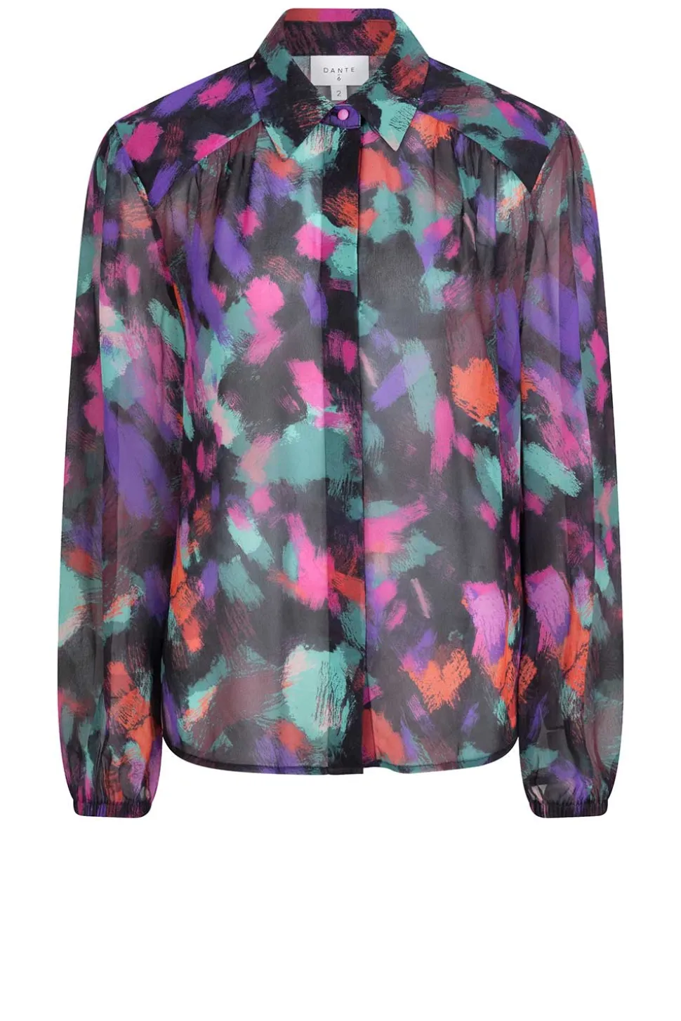 Transparant Blouse With Print Almira | Multi... | Dante 6 | Little Soho