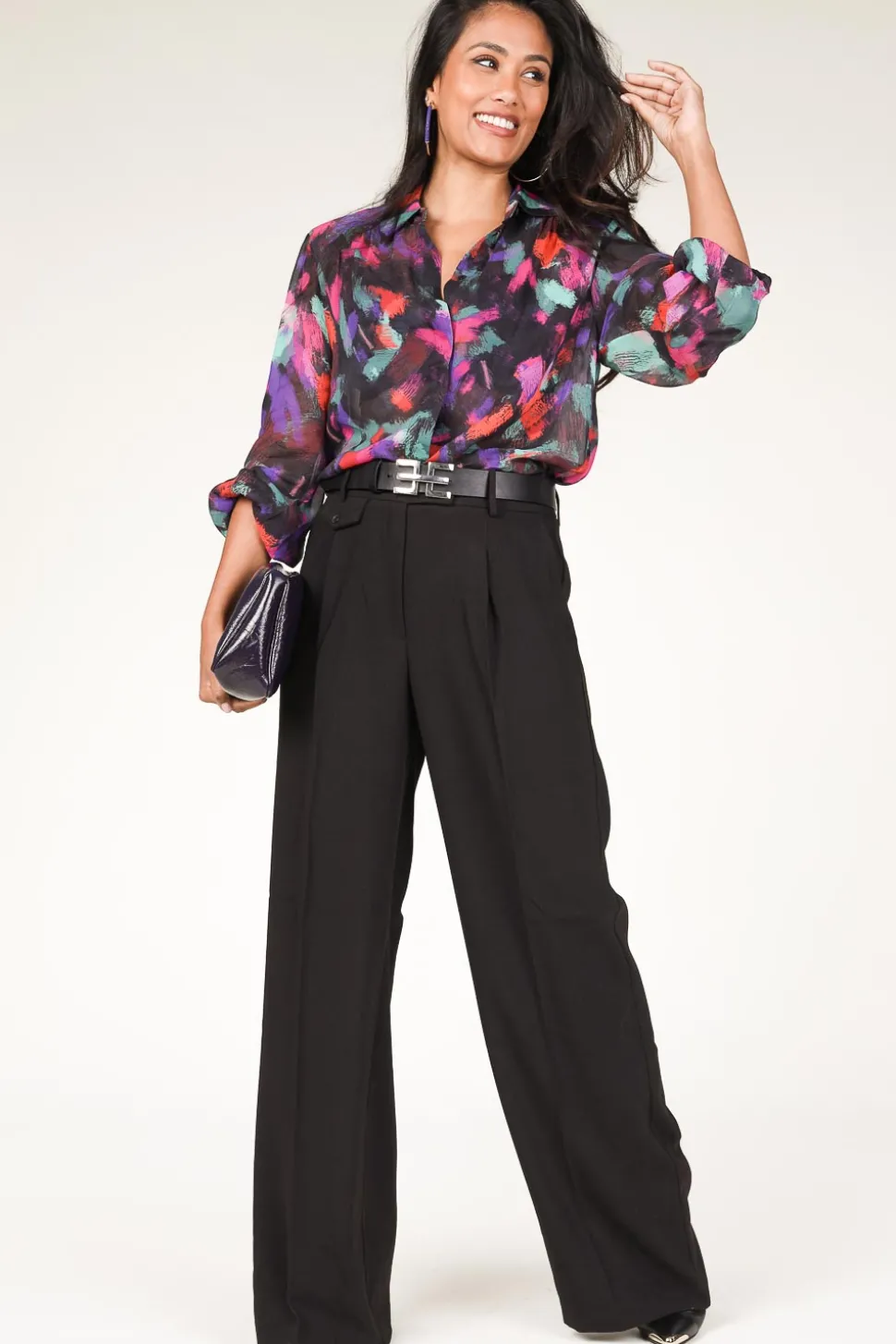 Transparant Blouse With Print Almira | Multi... | Dante 6 | Little Soho