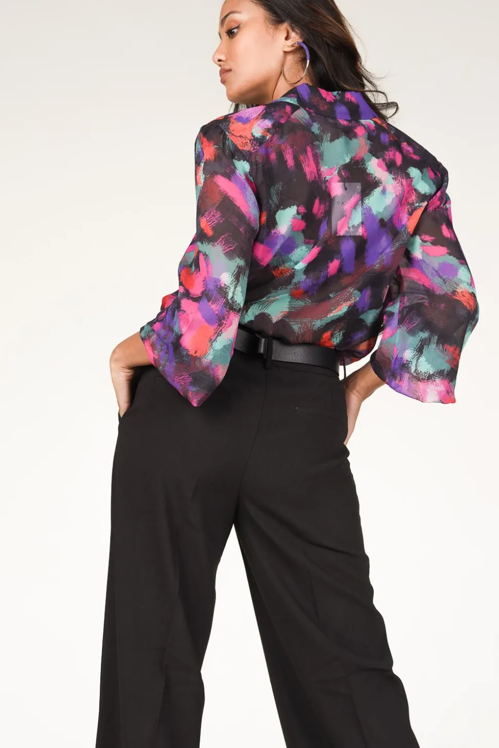 Transparant Blouse With Print Almira | Multi... | Dante 6 | Little Soho
