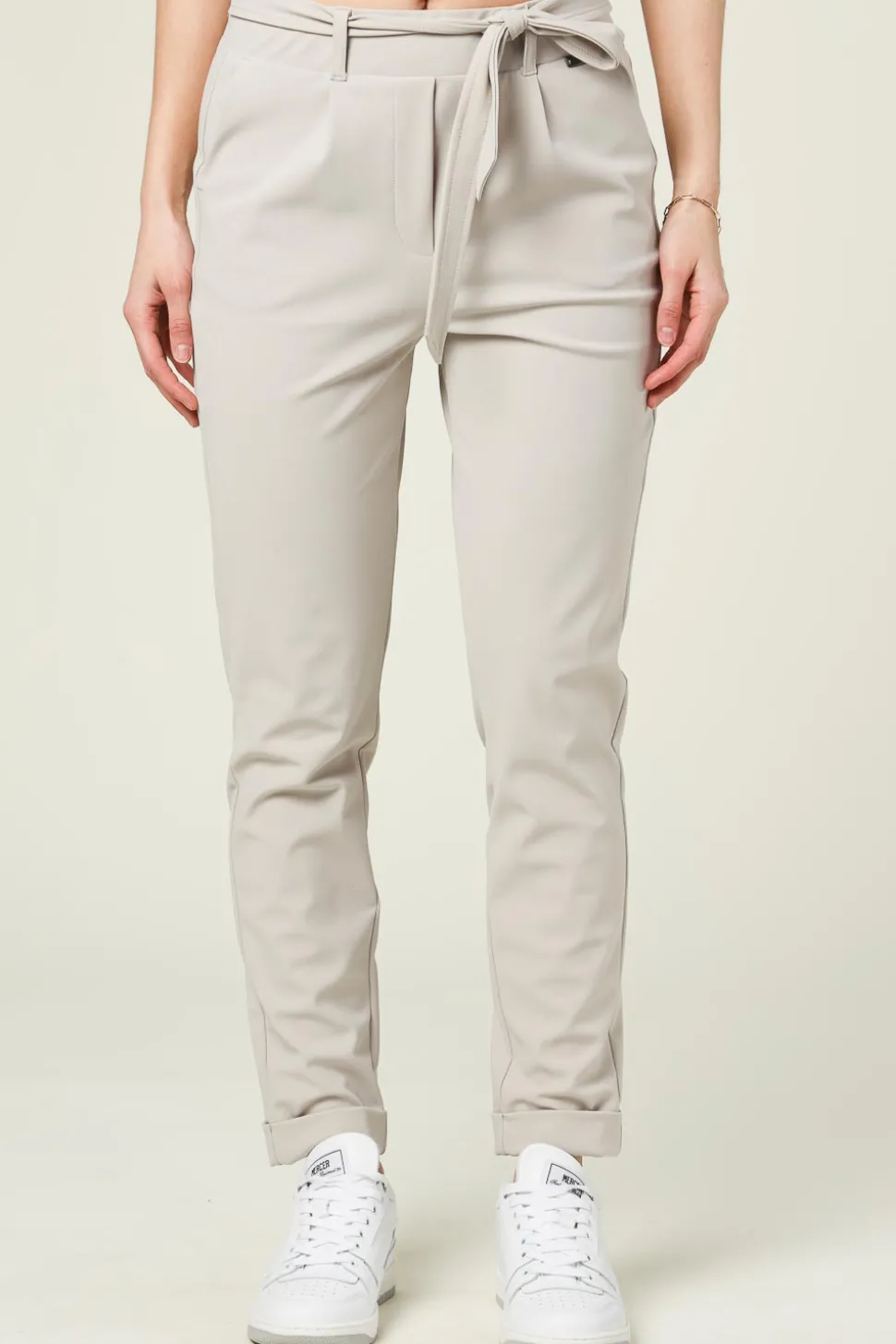 Travelwear Pants With Tie Belt Antigua | Cement... | D-Etoiles Casiope | Little Soho