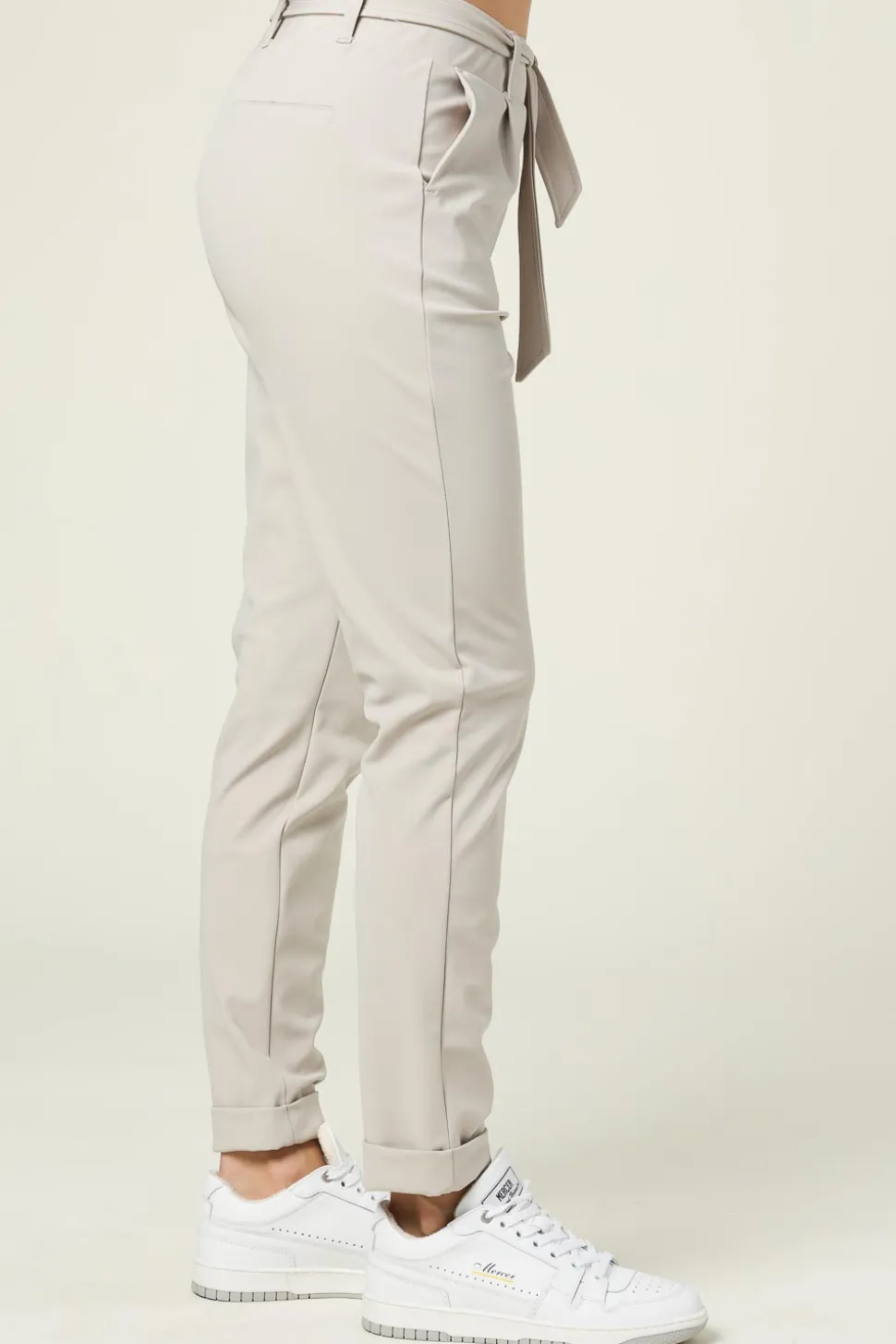 Travelwear Pants With Tie Belt Antigua | Cement... | D-Etoiles Casiope | Little Soho