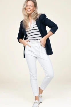 Travelwear Pants With Tie Belt Antigua | White... | D-Etoiles Casiope | Little Soho
