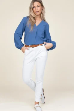 Travelwear Top Met V-Neck Arudy | Blue... | D-Etoiles Casiope | Little Soho