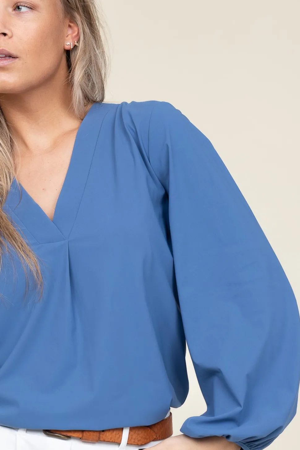 Travelwear Top Met V-Neck Arudy | Blue... | D-Etoiles Casiope | Little Soho