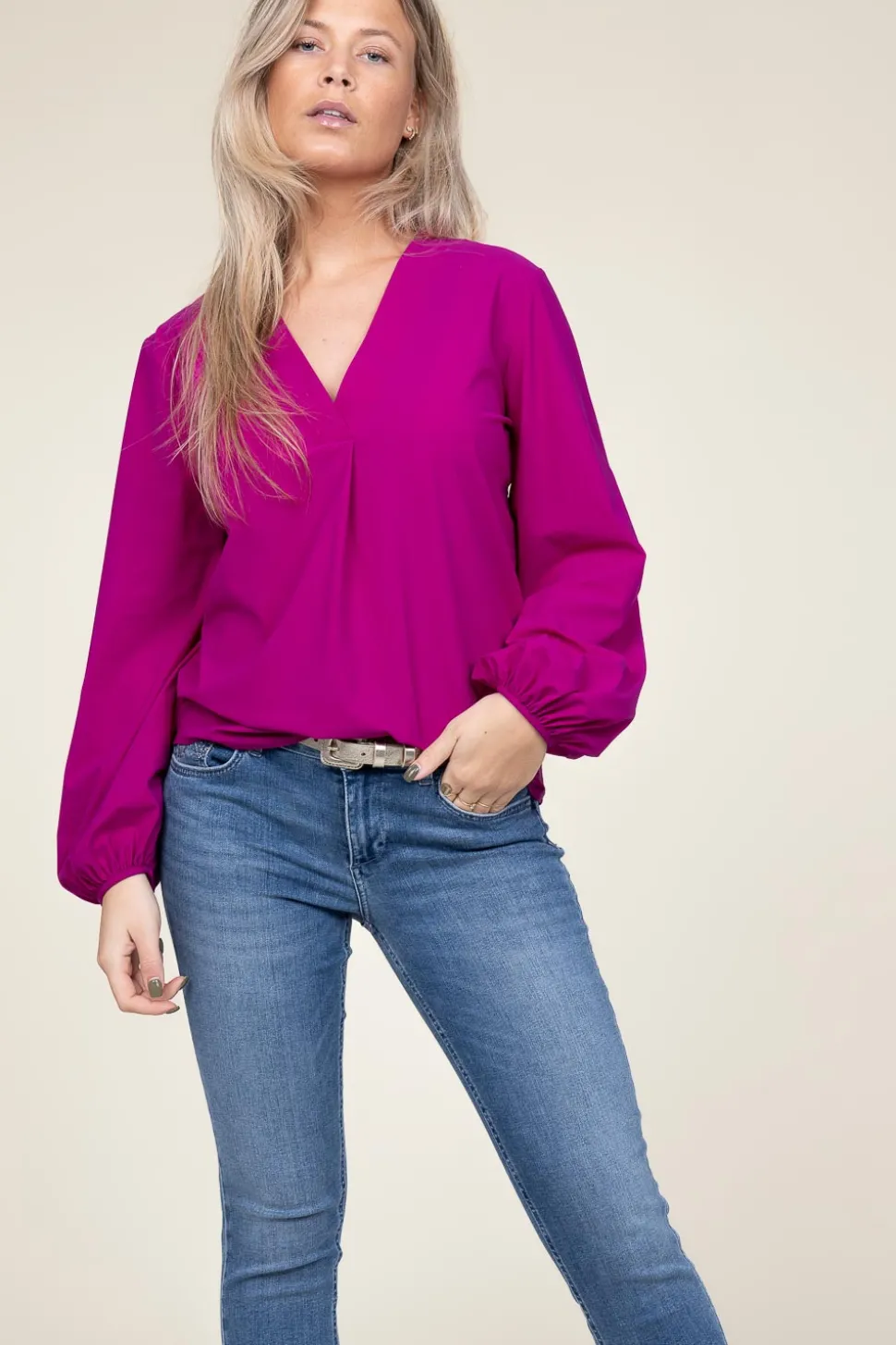 Travelwear Top With V-Neck Arudy | Purple... | D-Etoiles Casiope | Little Soho