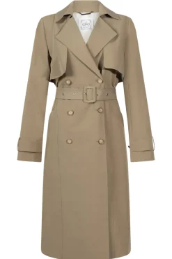 Trenchcoat With Belt Tuanas | Olive/Sand... | Aaiko | Little Soho