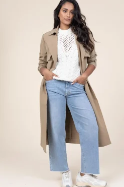 Trenchcoat With Belt Tuanas | Olive/Sand... | Aaiko | Little Soho