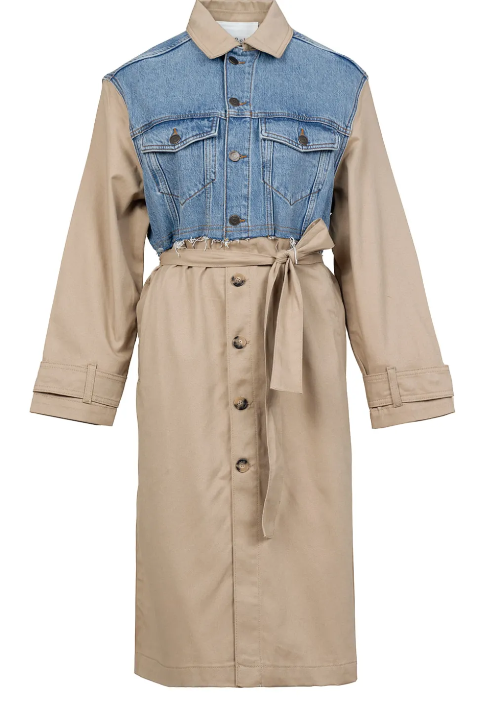 Trenchcoat With Denim Detail Tomy | Beige... | Ba&Sh | Little Soho