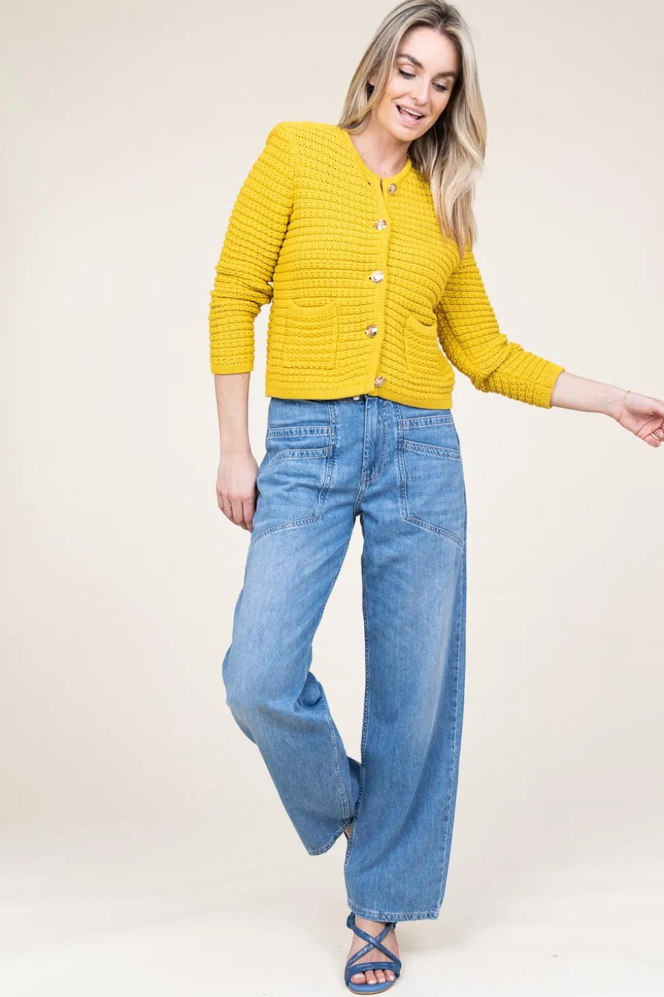 Tricot Cardigan Gaspard | Yellow... | Ba&Sh | Little Soho