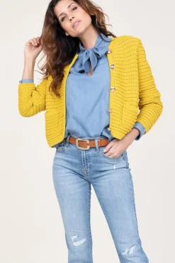 Tricot Cardigan Gaspard | Yellow... | Ba&Sh | Little Soho