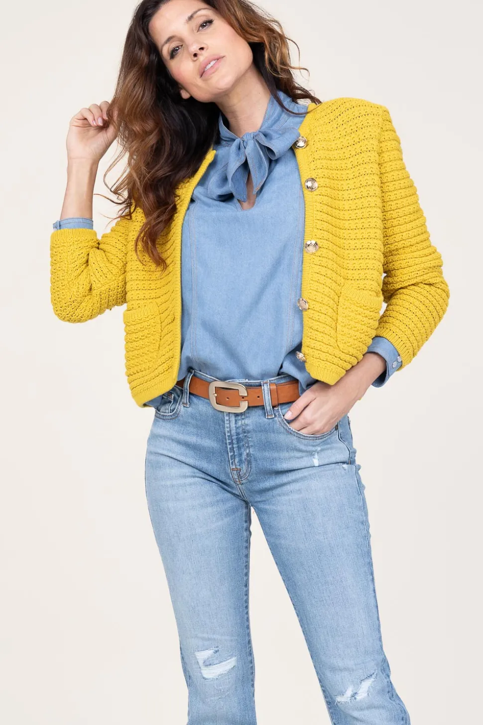 Tricot Cardigan Gaspard | Yellow... | Ba&Sh | Little Soho