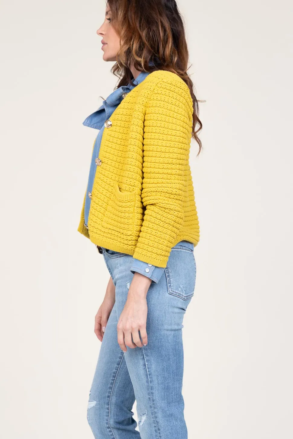 Tricot Cardigan Gaspard | Yellow... | Ba&Sh | Little Soho