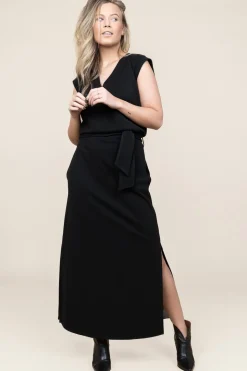 Tricot Maxi Dress With Lurex Gianni | Black... | D-Etoiles Casiope | Little Soho