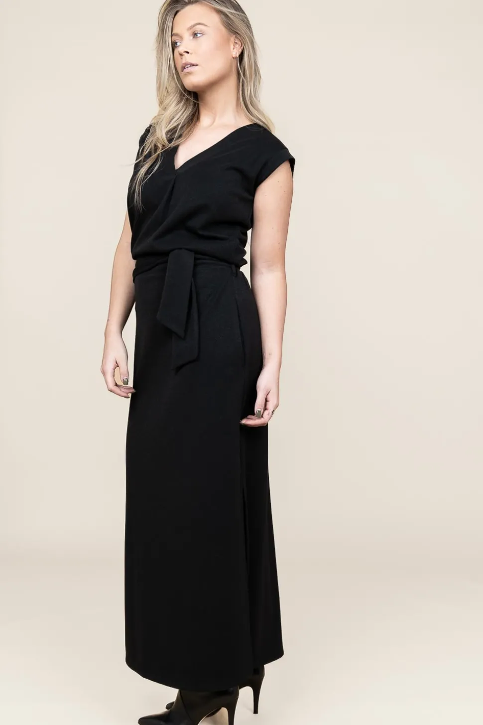Tricot Maxi Dress With Lurex Gianni | Black... | D-Etoiles Casiope | Little Soho