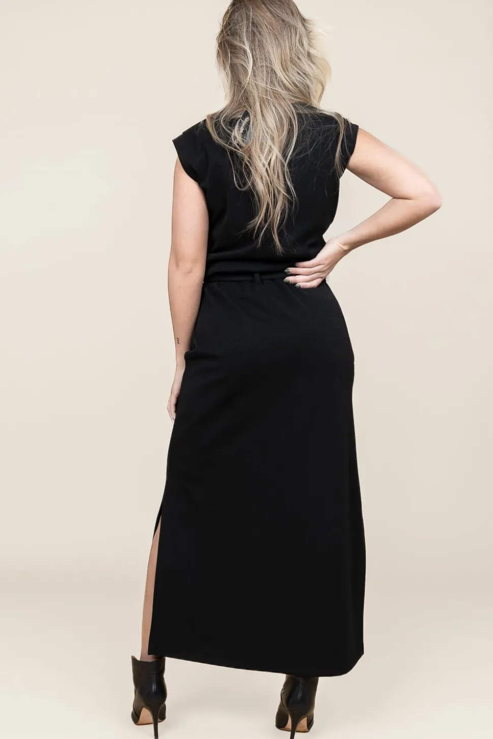 Tricot Maxi Dress With Lurex Gianni | Black... | D-Etoiles Casiope | Little Soho
