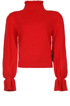 Tricot Sweater With Ruffles Repens | Bordeaux... | Silvian Heach | Little Soho