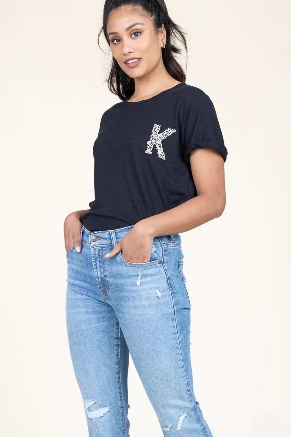 T-Shirt With Embroidery Bocdae | Black... | Kocca | Little Soho