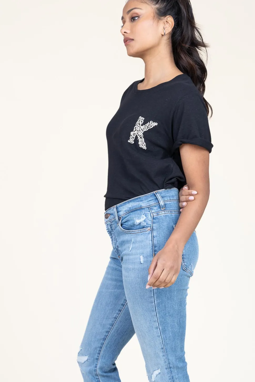 T-Shirt With Embroidery Bocdae | Black... | Kocca | Little Soho