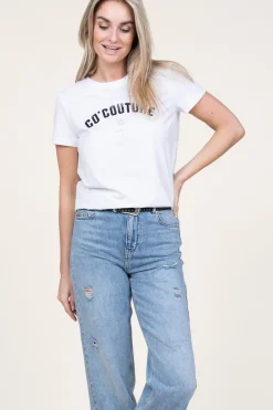T-Shirt With Glitter Detail Coco | White... | Co'Couture | Little Soho