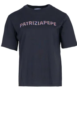 T-Shirt With Logo Lucia | Black... | Patrizia Pepe | Little Soho