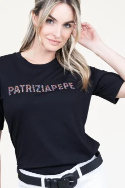 T-Shirt With Logo Lucia | Black... | Patrizia Pepe | Little Soho