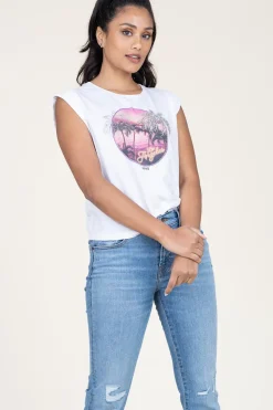 T-Shirt With Rhinestones Tangi | White... | Liu Jo | Little Soho