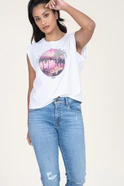 T-Shirt With Rhinestones Tangi | White... | Liu Jo | Little Soho