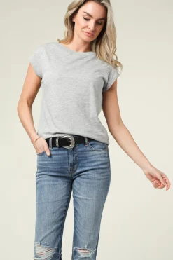 T-Shirt With Round Neck Classic | Grey... | Cc Heart | Little Soho