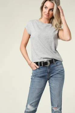 T-Shirt With Round Neck Classic | Grey... | Cc Heart | Little Soho